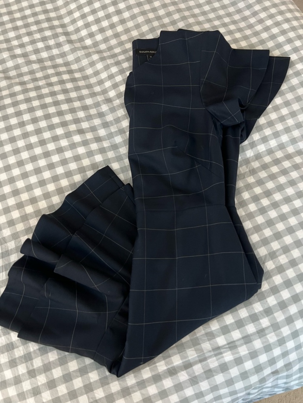 Banana Republic Navy Ruffle Dress